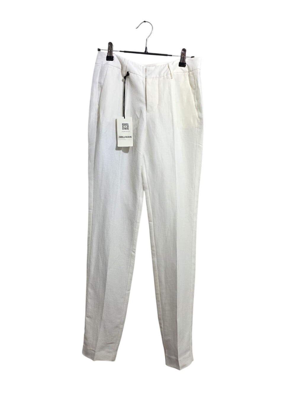 Zadig & Voltaire Cream Mid Rise Linen Slim Tapered Trouser Pants FR 34 US 2